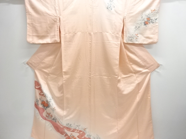 JAPANESE KIMONO / HOMONGI / CRANES & FLORAL PLANTS